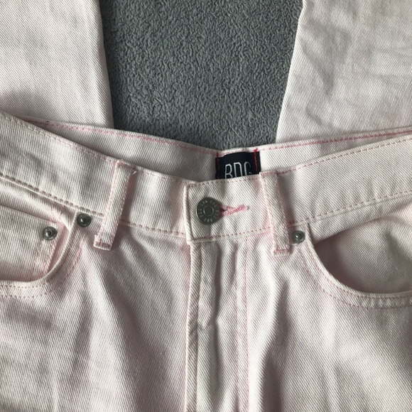UO BDG Soft Pink Wide Leg High Waisted Puddle Jeans - Picture 6 of 11